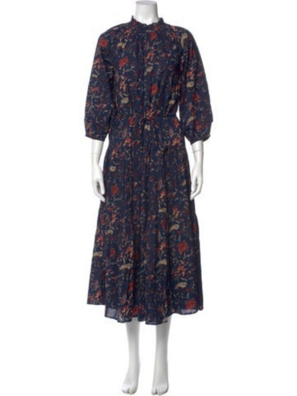 Apiece Apart Floral Print Long Dress Blue XS